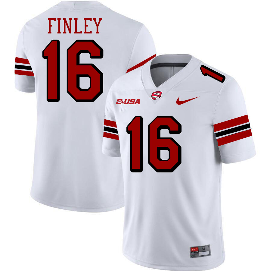 Western Kentucky Hilltoppers #16 TJ Finley College Football Jerseys Stitched-White